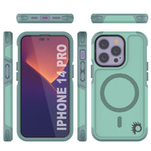 Load image into Gallery viewer, PunkCase iPhone 14 Pro Case, [Spartan 2.0 Series] Clear Rugged Heavy Duty Cover W/Built in Screen Protector [Teal] (Color in image: Blue)
