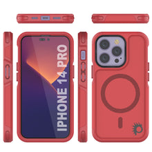 Load image into Gallery viewer, PunkCase iPhone 14 Pro Case, [Spartan 2.0 Series] Clear Rugged Heavy Duty Cover W/Built in Screen Protector [Red] (Color in image: Blue)
