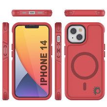 Cargar imagen en el visor de la galería, PunkCase iPhone 14 Case, [Spartan 2.0 Series] Clear Rugged Heavy Duty Cover W/Built in Screen Protector [Red] (Color in image: Blue)
