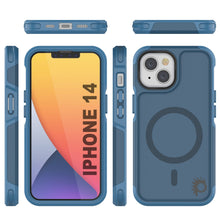 Cargar imagen en el visor de la galería, PunkCase iPhone 14 Case, [Spartan 2.0 Series] Clear Rugged Heavy Duty Cover W/Built in Screen Protector [Navy] (Color in image: Blue)
