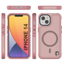 Cargar imagen en el visor de la galería, PunkCase iPhone 14 Case, [Spartan 2.0 Series] Clear Rugged Heavy Duty Cover W/Built in Screen Protector [Pink] (Color in image: Blue)
