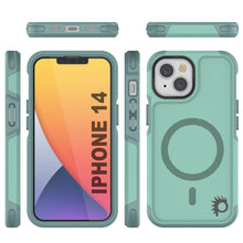 Cargar imagen en el visor de la galería, PunkCase iPhone 14 Case, [Spartan 2.0 Series] Clear Rugged Heavy Duty Cover W/Built in Screen Protector [Teal] (Color in image: Blue)

