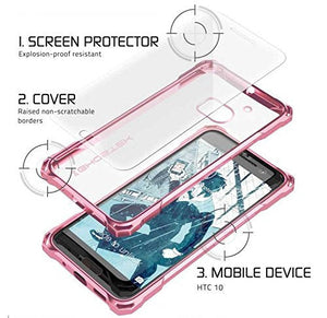 HTC 10 Case, Ghostek® Covert Pink Series Premium Slim Hybrid | w/Screen Protector | Ultra Fit (Color in image: Gold)