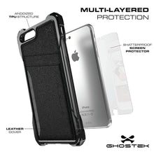 Load image into Gallery viewer, iPhone 8+Plus Wallet Case, Ghostek Exec Brown Series | Slim Armor Hybrid Impact Bumper | TPU PU Leather Credit Card Slot Holder Sleeve Cover (Color in image: Pink)
