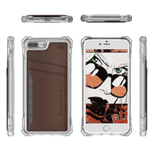 Cargar imagen en el visor de la galería, iPhone 7 Plus Wallet Case, Ghostek Exec Brown Series | Slim Armor Hybrid Impact Bumper | TPU PU Leather Credit Card Slot Holder Sleeve Cover (Color in image: Red)
