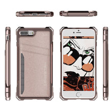 Cargar imagen en el visor de la galería, iPhone 8+Plus Wallet Case, Ghostek Exec Pink Series | Slim Armor Hybrid Impact Bumper | TPU PU Leather Credit Card Slot Holder Sleeve Cover (Color in image: Red)
