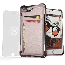 Cargar imagen en el visor de la galería, iPhone 8+Plus Wallet Case, Ghostek Exec Pink Series | Slim Armor Hybrid Impact Bumper | TPU PU Leather Credit Card Slot Holder Sleeve Cover (Color in image: Pink)
