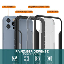 Load image into Gallery viewer, Funda defensiva Punkcase Ravenger MAG para iPhone 14 Pro, protección militar de grado, cubierta multicapa [Negro].
