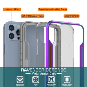 Funda protectora Punkcase iPhone 14 Pro Ravenger MAG Defense de grado militar con cubierta multicapa [Arcoíris].