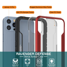 Load image into Gallery viewer, Funda defensiva Punkcase iPhone 14 Pro Ravenger MAG de grado militar con múltiples capas protectoras [Rojo].
