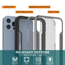 Load image into Gallery viewer, Funda de protección Punkcase iPhone 14 Pro Ravenger MAG Defense, diseño militar de grado protector con capas múltiples [Gris-Negro].
