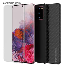 Cargar imagen en el visor de la galería, Galaxy S20 Case, Punkcase CarbonShield, Heavy Duty &amp; Ultra Thin 2 Piece Dual Layer PU Leather Black Cover (Carbon Fiber Style) 
