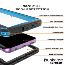 Cargar imagen en el visor de la galería, Galaxy S9 PLUS Waterproof Case, Punkcase [Extreme Series] [Slim Fit] [IP68 Certified] [Shockproof] [Snowproof] [Dirproof] Armor Cover [Light Blue] (Color in image: Black)
