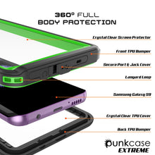 Cargar imagen en el visor de la galería, Galaxy S9 Waterproof Case, Punkcase [Extreme Series] [Slim Fit] [IP68 Certified] [Shockproof] [Snowproof] [Dirproof] Armor Cover W/ Built In Screen Protector for Samsung Galaxy S9 [Light Green] (Color in image: White)
