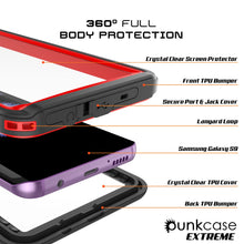 Cargar imagen en el visor de la galería, Galaxy S9 Waterproof Case, Punkcase [Extreme Series] [Slim Fit] [IP68 Certified] [Shockproof] [Snowproof] [Dirproof] Armor Cover W/ Built In Screen Protector for Samsung Galaxy S9 [Red] (Color in image: Purple)
