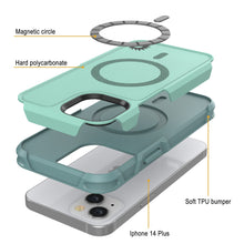 Cargar imagen en el visor de la galería, Magnetic circle Hard polycarbonate Soft TPU bumper Iphone 14 Plus (Color in image: Black)
