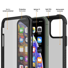 Cargar imagen en el visor de la galería, PunkCase iPhone 11 Pro Case, [Spartan Series] Clear Rugged Heavy Duty Cover W/Built in Screen Protector [Black] (Color in image: pink)
