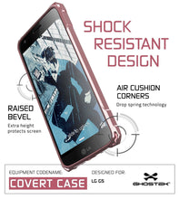 Cargar imagen en el visor de la galería, LG G5 Case, Ghostek® Clear Pink Premium Slim Hybrid Protective Cover | Lifetime Warranty Exchange (Color in image: Red)
