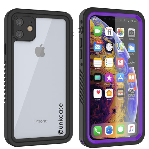 iPhone 11 Waterproof Case, Punkcase [Extreme Series] Armor Cover W/ Built In Screen Protector [Purple] (Color in image: Purple)