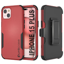 Cargar imagen en el visor de la galería, Punkcase para iPhone 15 Plus Belt Cinco de funda de múltiples capas [Serie Patron] [Red-Black]
