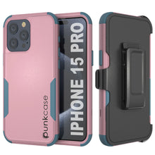 Cargar imagen en el visor de la galería, Punkcase para iPhone 15 Pro Belt Clip Multilililyer Fase de funda [Serie Patron] [Pink-Blue]
