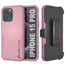 Cargar imagen en el visor de la galería, Punkcase para iPhone 15 Pro Belt Clip Multilililyer Fase de funda [Serie Patron] [Pink]
