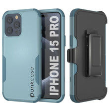 Cargar imagen en el visor de la galería, Punkcase para iPhone 15 Pro Belt Clip Multililínea Case de funda [Serie Patron] [menta]
