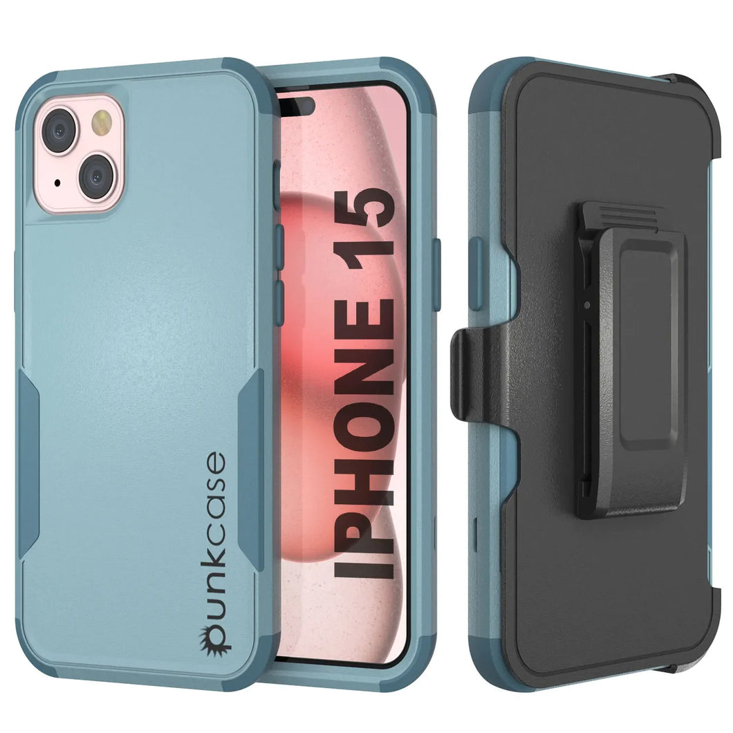 Punkcase para iPhone 15 Cinco de funda de múltiples capas de cinturón [Serie Patron] [menta]