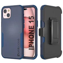 Cargar imagen en el visor de la galería, Punkcase para iPhone 15 Centro de estuche multicapa de clips [Serie Patron] [Armada]

