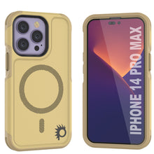 Cargar imagen en el visor de la galería, PunkCase iPhone 14 Pro Max Case, [Spartan 2.0 Series] Clear Rugged Heavy Duty Cover W/Built in Screen Protector [Yellow] (Color in image: Yellow)

