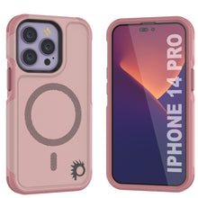 Load image into Gallery viewer, PunkCase iPhone 14 Pro Case, [Spartan 2.0 Series] Clear Rugged Heavy Duty Cover W/Built in Screen Protector [Pink] (Color in image: Pink)
