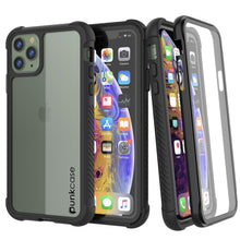 Cargar imagen en el visor de la galería, PunkCase iPhone 11 Pro Max Case, [Spartan Series] Clear Rugged Heavy Duty Cover W/Built in Screen Protector [Black] (Color in image: white)
