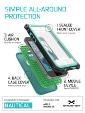 Cargar imagen en el visor de la galería, iPhone SE/5S/5 Waterproof Case, Ghostek® Nautical  Teal Series| Underwater | Aluminum Frame | Ultra Fit (Color in image: Black)
