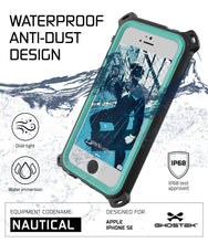 Cargar imagen en el visor de la galería, iPhone SE/5S/5 Waterproof Case, Ghostek® Nautical  Teal Series| Underwater | Aluminum Frame | Ultra Fit (Color in image: White)
