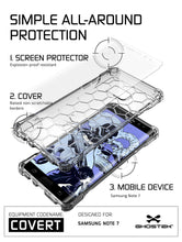 Cargar imagen en el visor de la galería, Note 7 Case, Ghostek® Covert Series Clear | Premium Impact Slim Hybrid Cover w/ Screen Protector (Color in image: Rose Pink)
