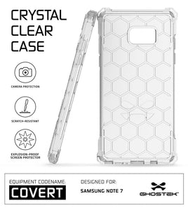 Note 7 Case, Ghostek® Covert Series Clear | Premium Impact Slim Hybrid Cover w/ Screen Protector (Color in image: Grey)
