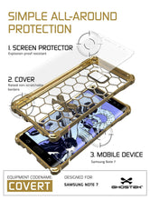 Cargar imagen en el visor de la galería, Note 7 Case, Ghostek® Covert Series Gold w/ Explosion-Proof Screen Protector | Ultra Fit (Color in image: Grey)
