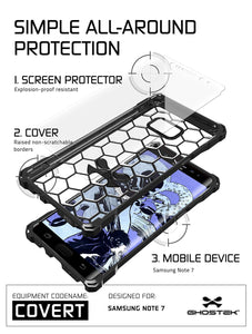 Note 7 Case, Ghostek® Covert Series  w/ Explosion-Proof Screen Protector | Ultra Fit (Color in image: Rose Pink)