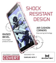 Cargar imagen en el visor de la galería, Note 7 Case, Ghostek® Covert Series Peach  w/ Explosion-Proof Screen Protector | Ultra Fit (Color in image: Rose Pink)
