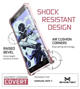 Note 7 Case, Ghostek® Covert Series Peach  w/ Explosion-Proof Screen Protector | Ultra Fit (Color in image: Rose Pink)