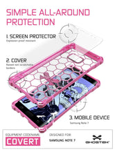 Cargar imagen en el visor de la galería, Note 7 Case, Ghostek® Covert Series Rose Pink w/ Explosion-Proof Screen Protector | Ultra Fit (Color in image: Grey)
