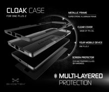 Cargar imagen en el visor de la galería, OnePlus 2 Case, Ghostek® Cloak Black Series for OnePlus 2 Slim Hybrid | Lifetime Warranty Exchange (Color in image: silver)
