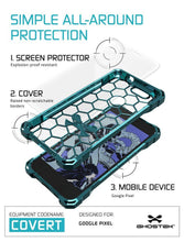 Cargar imagen en el visor de la galería, Google Pixel XL Case, Ghostek® Covert Teal, Premium Impact Protective Armor | Lifetime Warranty Exchange (Color in image: rose pink)
