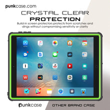 Cargar imagen en el visor de la galería, Punkcase iPad Pro 9.7 Case [CRYSTAL Series], Waterproof, Ultra-Thin Cover [Shockproof] [Dustproof] with Built-in Screen Protector [Light Green] (Color in image: Black)
