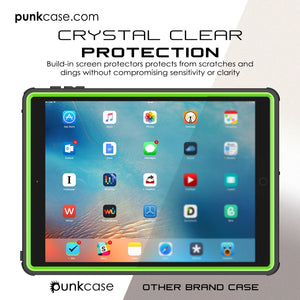 Punkcase iPad Pro 9.7 Case [CRYSTAL Series], Waterproof, Ultra-Thin Cover [Shockproof] [Dustproof] with Built-in Screen Protector [Light Green] (Color in image: Black)