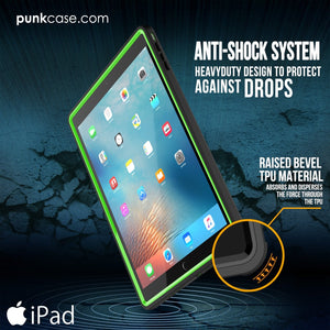 Punkcase iPad Pro 9.7 Case [CRYSTAL Series], Waterproof, Ultra-Thin Cover [Shockproof] [Dustproof] with Built-in Screen Protector [Light Green] (Color in image: White)