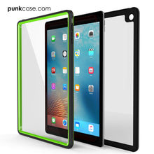 Cargar imagen en el visor de la galería, Punkcase iPad Pro 9.7 Case [CRYSTAL Series], Waterproof, Ultra-Thin Cover [Shockproof] [Dustproof] with Built-in Screen Protector [Light Green] (Color in image: Light Blue)
