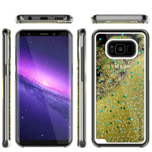 Cargar imagen en el visor de la galería, Galaxy S8 Plus Case, Punkcase [Liquid Series] Protective Dual Layer Floating Glitter Cover + PunkShield Screen Protector for Samsung S8 [Gold] (Color in image: teal)
