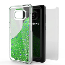 Cargar imagen en el visor de la galería, Galaxy S8 Plus Case, Punkcase [Liquid Series] Protective Dual Layer Floating Glitter Cover + PunkShield Screen Protector for Samsung S8 [Green] (Color in image: Gold)
