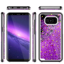 Cargar imagen en el visor de la galería, Galaxy S8 Plus Case, Punkcase [Liquid Series] Protective Dual Layer Floating Glitter Cover + PunkShield Screen Protector for Samsung S8 [Purple] (Color in image: Silver)

